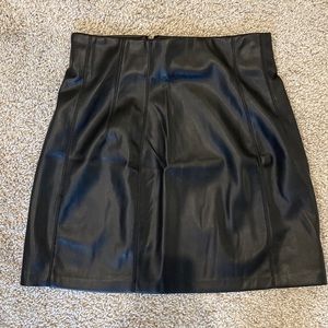 Zara black leather skirt